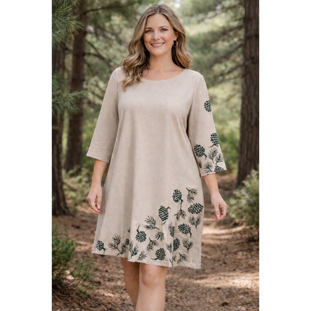 NEW M. Mac Vermont Country Store Dress Pine Cone Outdoors Art to‎ Wear Plus 3X